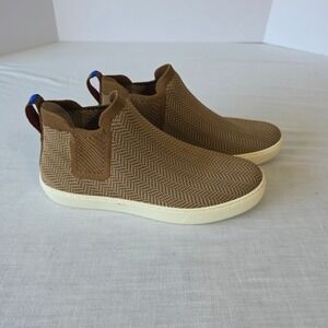 Rothy's The Chelsea Boots Fawn Herringbone Knit Ankle Boot 8.5 Brown Sustainable
